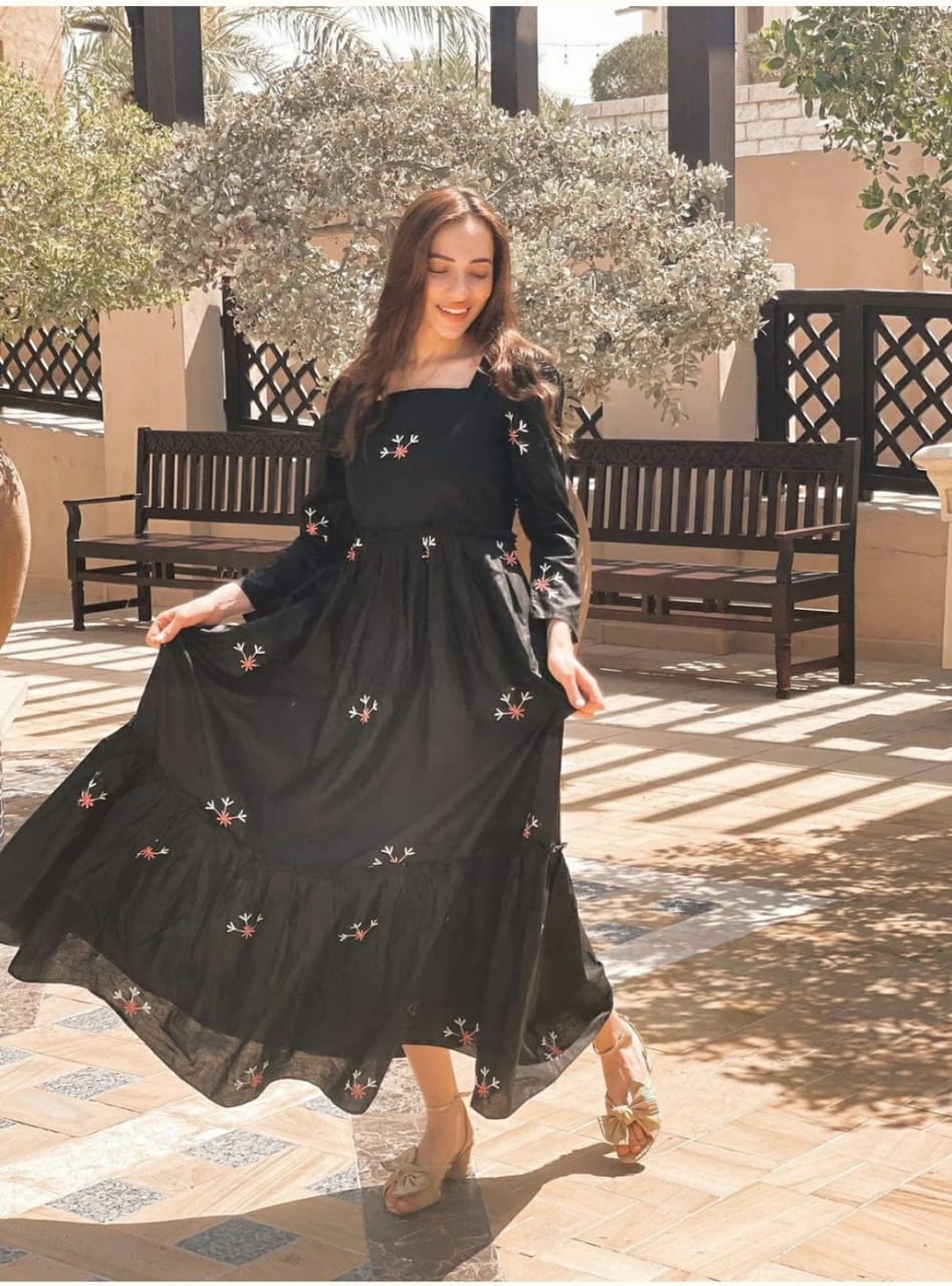 Black Embroidered
